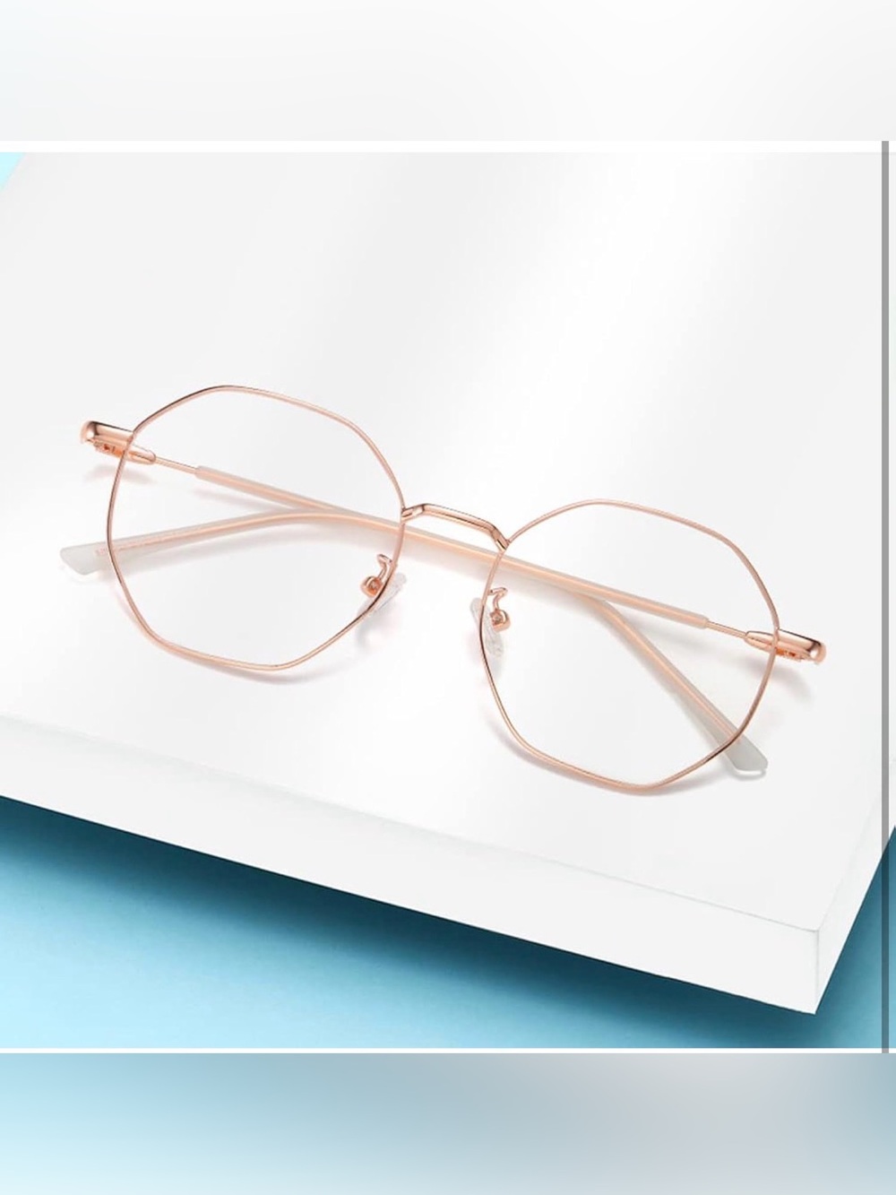 Rose Gold Hexagon Wireframe Glasses